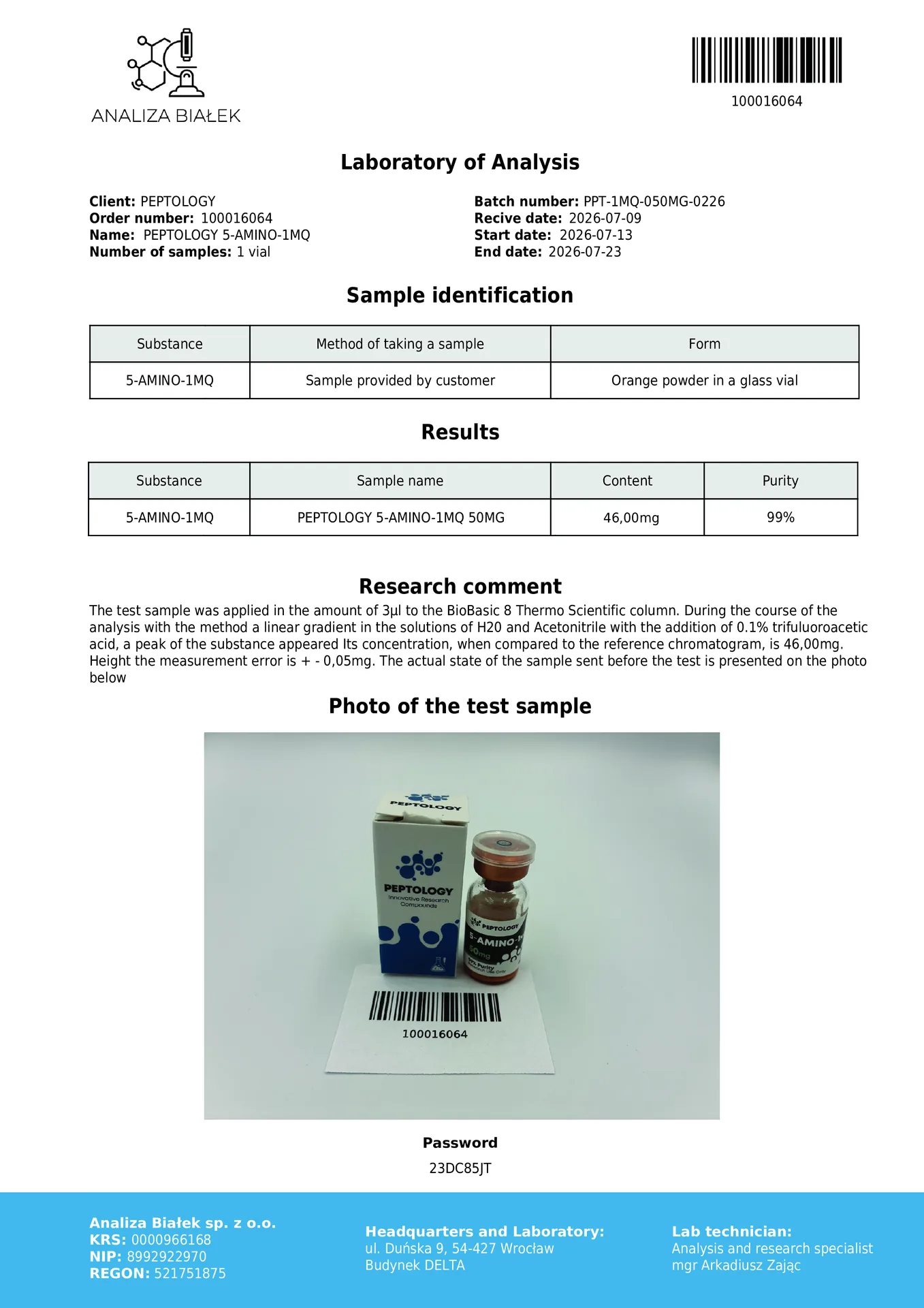 5-Amino-1MQ 50 mg – inhibiteur de la NNMT pour la recherche sur le NAD⁺ – image 2