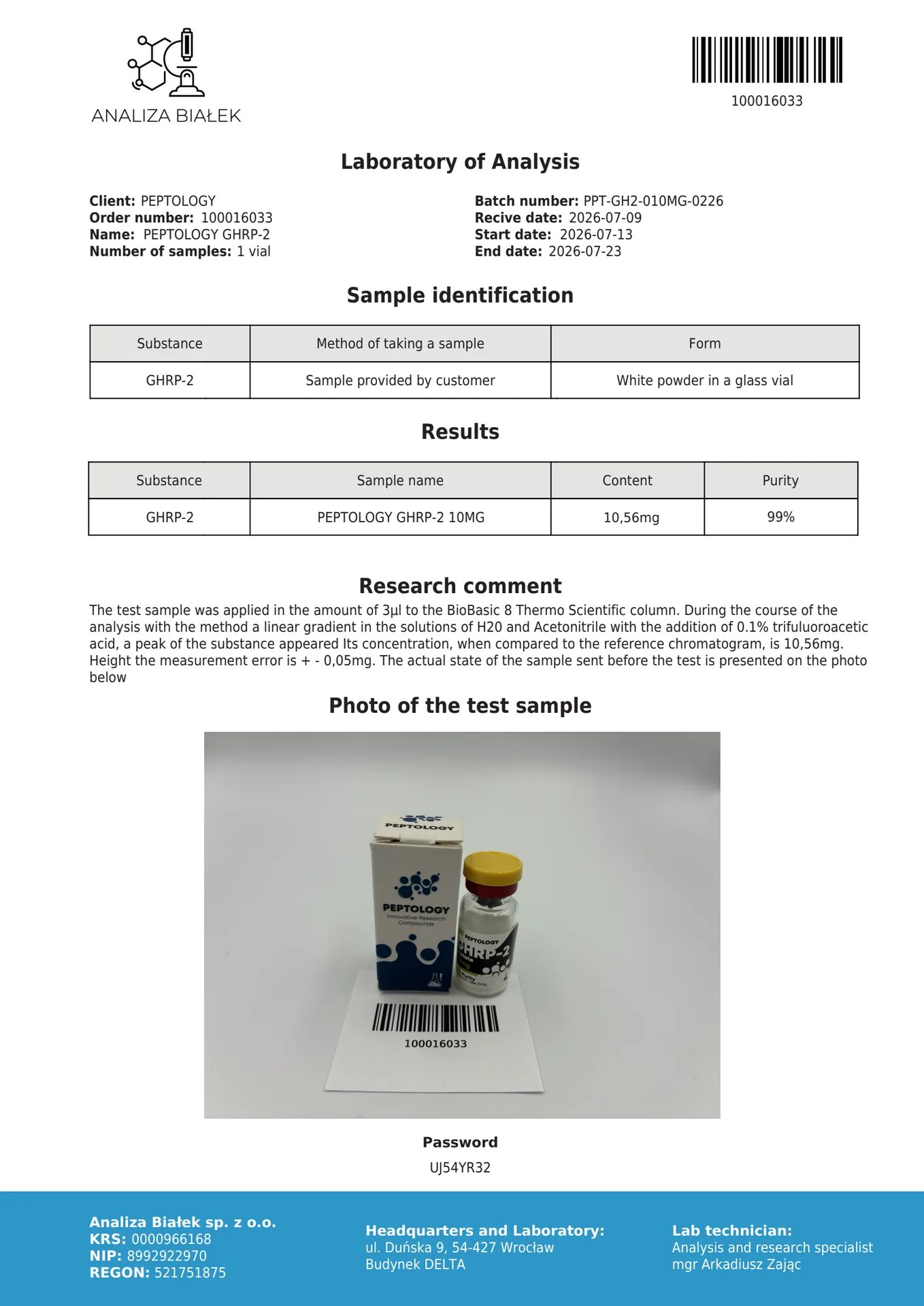 GHRP-2 10 mg – Mimétique de la ghréline (agoniste de GHS-R1a) – image 2