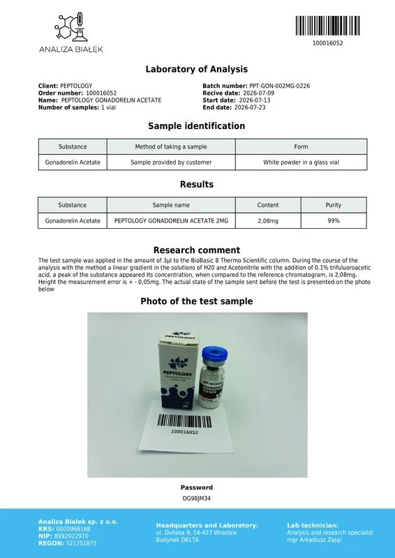 Gonadorelin Acetate 2 mg – Agoniste de la GnRH pour la recherche en laboratoire – image 2