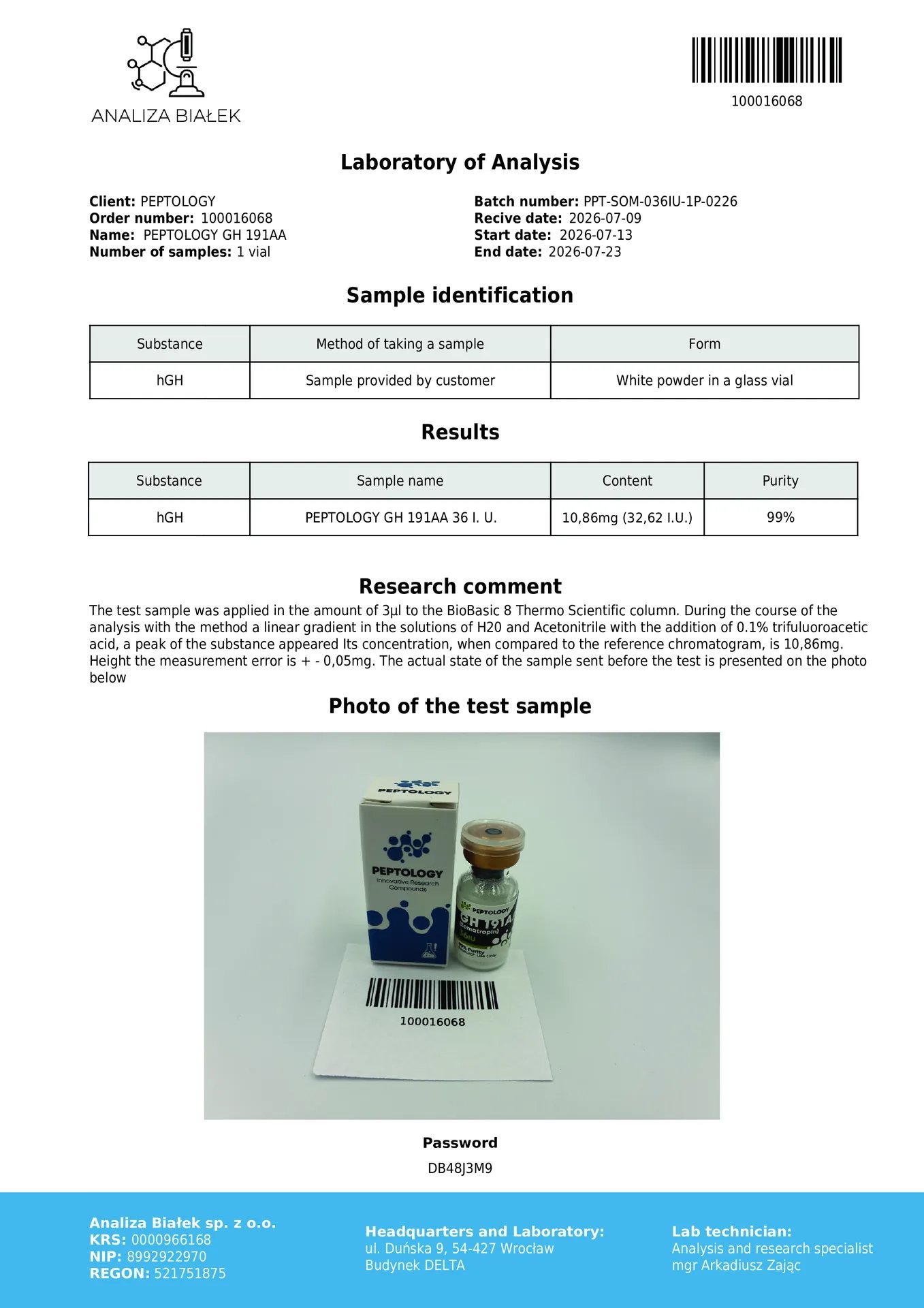 Somatropin 1 unité x 36 IU – hormone de croissance (HGH) – image 2